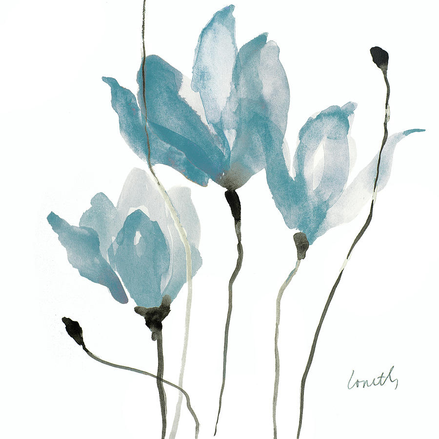 Flower Painting - Blue Sway Square by Lanie Loreth