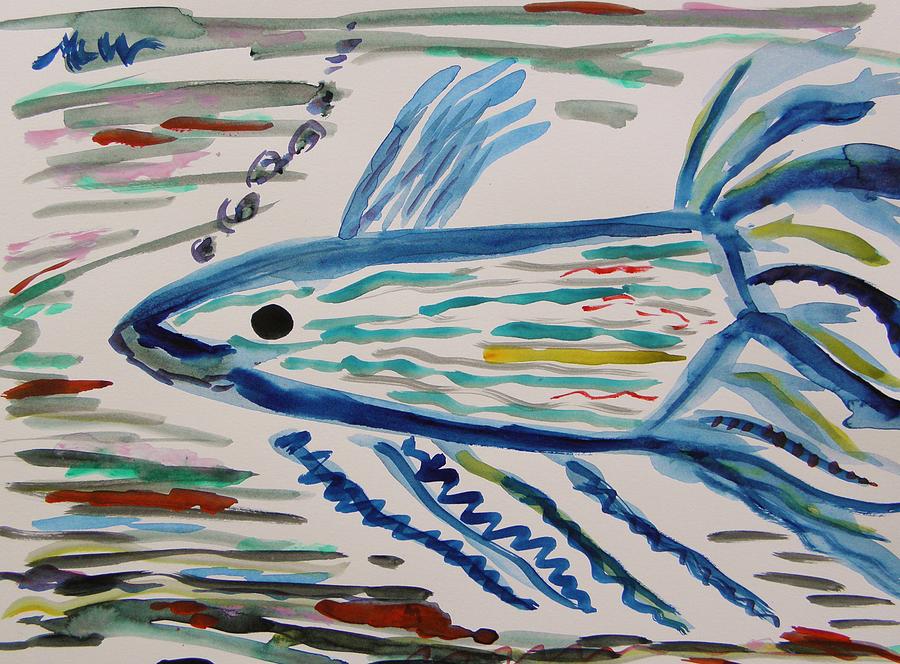 Blue Swimmer Painting by Mary Carol Williams