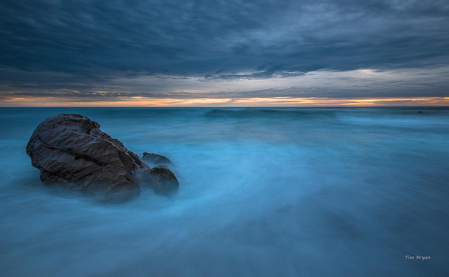 Sunset Photograph - Blue Swirl- Cambria by Tim Bryan