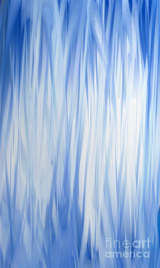 Blue Swoops Vertical Abstract Digital Art by Andee Design