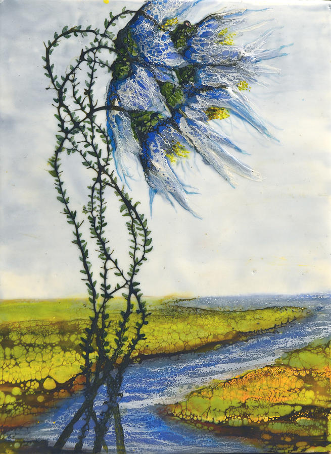 Blue Tangle Painting by Jennifer  Creech