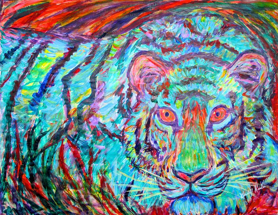 Blue Tiger Painting by Kendall Kessler