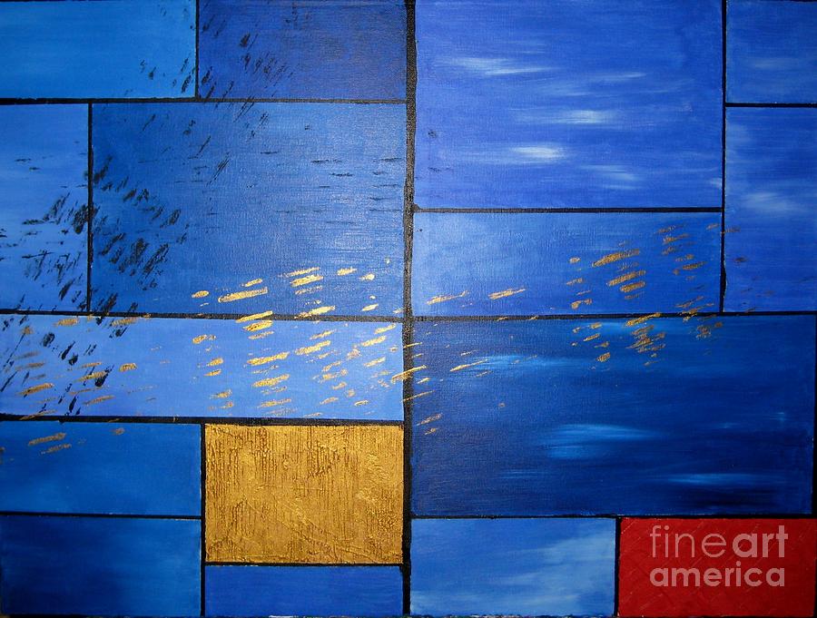 Blue tiles Painting by Susanne Baumann