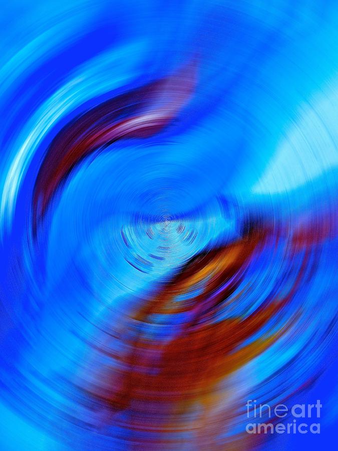 Blue to Blue Radiance Abstract Painting by Saundra Myles