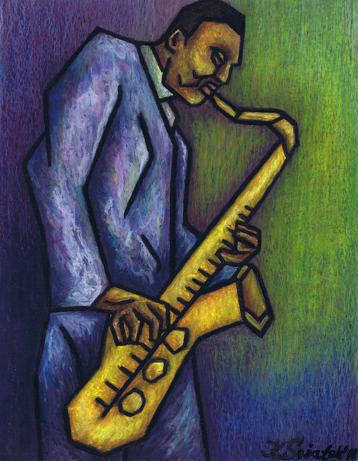 John Coltrane Painting - Blue Train by Kamil Swiatek