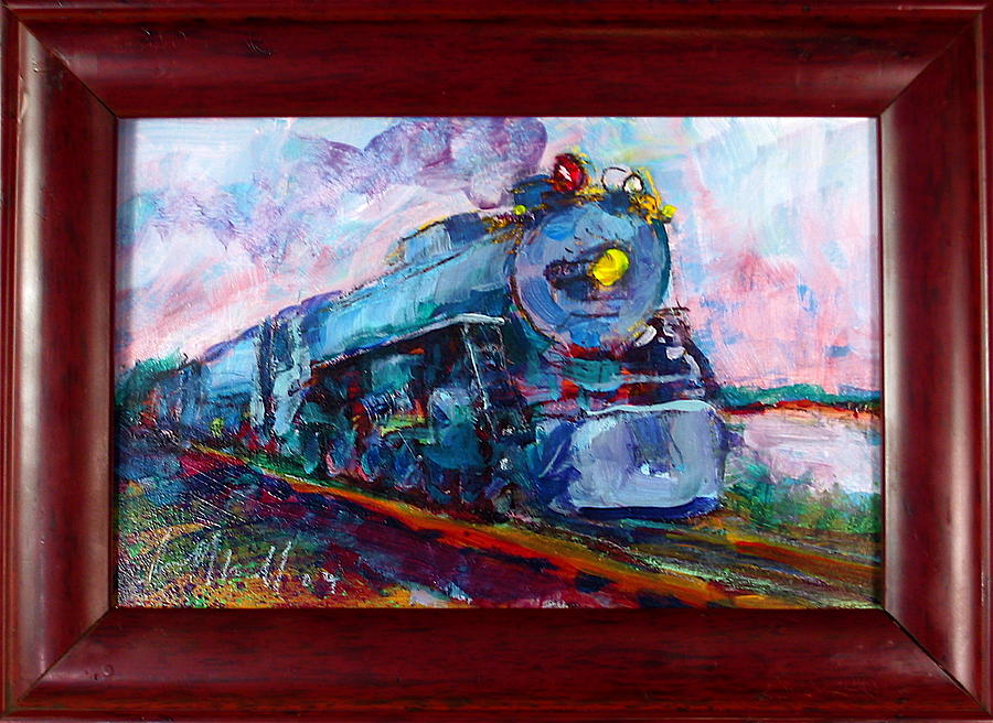 Blue Train Painting by Les Leffingwell