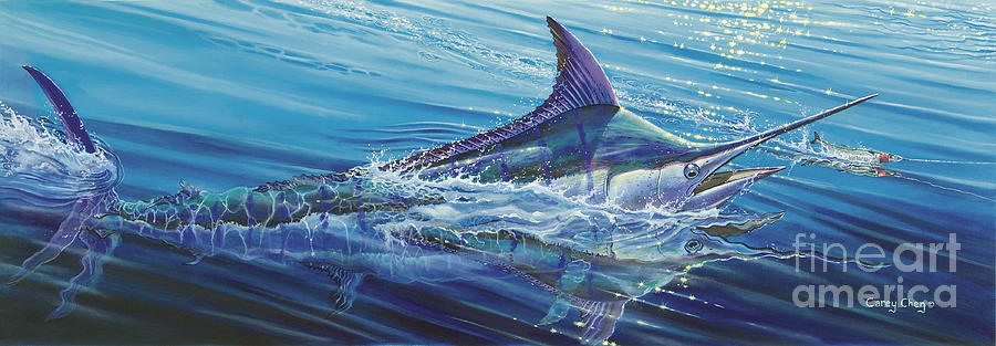 Swordfish Painting - Blue Tranquility Off0051 by Carey Chen