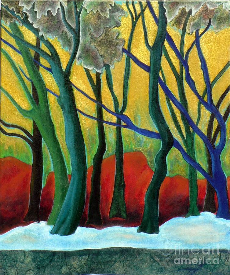 Blue Tree 1 Painting by Elizabeth Fontaine-Barr