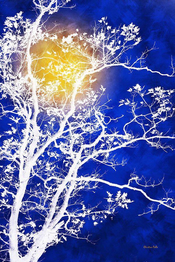 Blue Tree Art Mixed Media by Christina Rollo