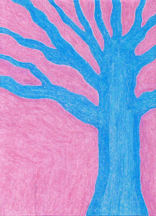 Blue Tree Drawing by Eric Forster