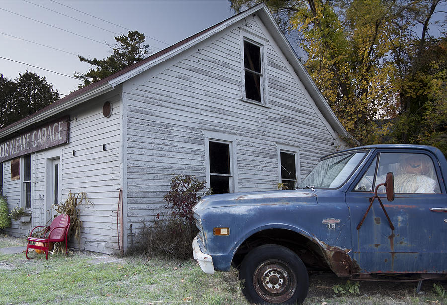 Door County Photograph - Blue Truck by Jim Baker