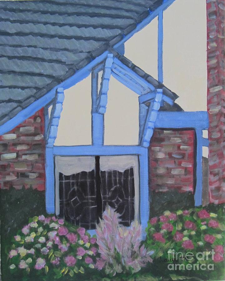 Blue Tudor Window Painting by Laurie Morgan