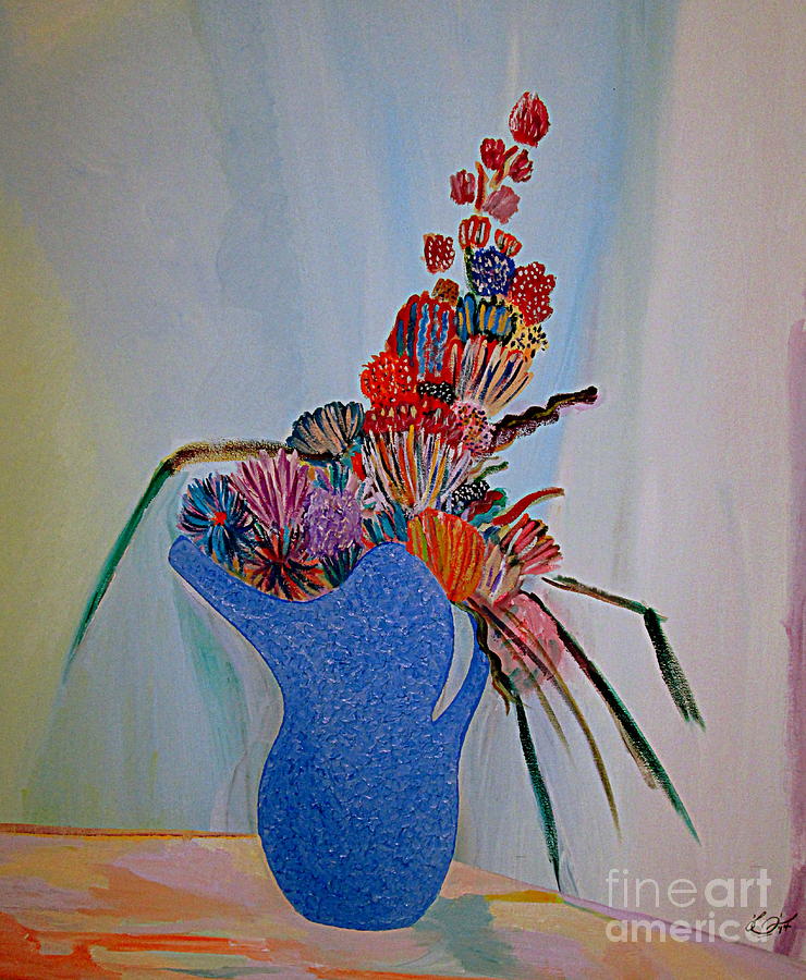 Flower Painting - Blue Vase 22 by Bill OConnor