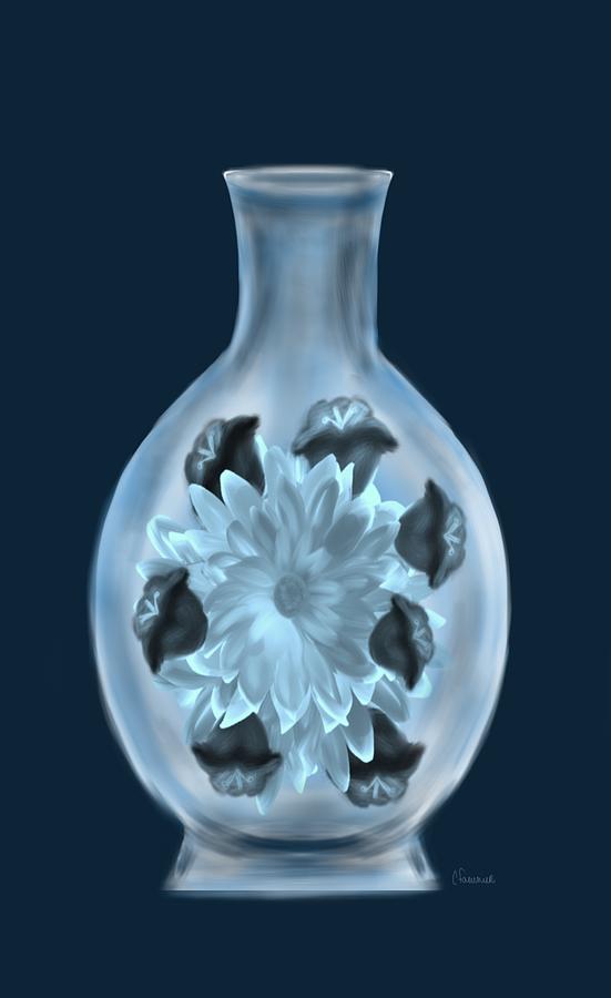 Blue vase Painting by Christine Fournier