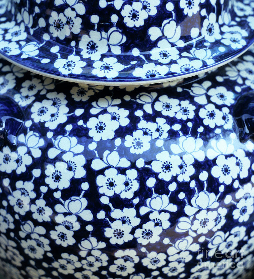 Pattern Photograph - Blue Vase by Rick Piper Photography