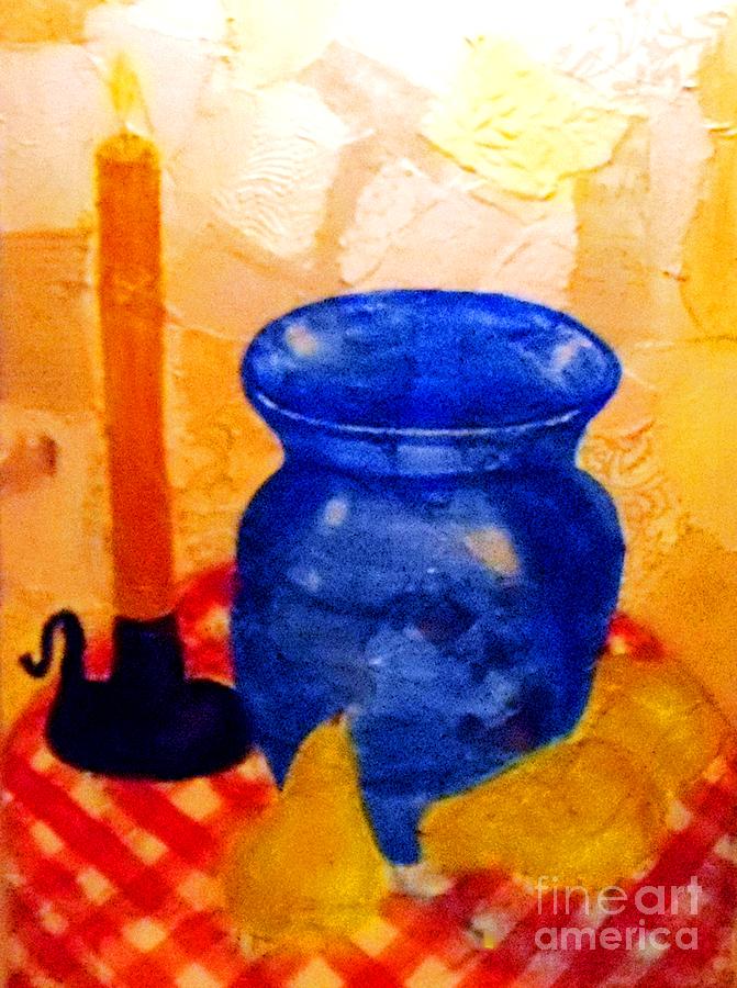 Blue Vase with Pears Painting by Desiree Paquette
