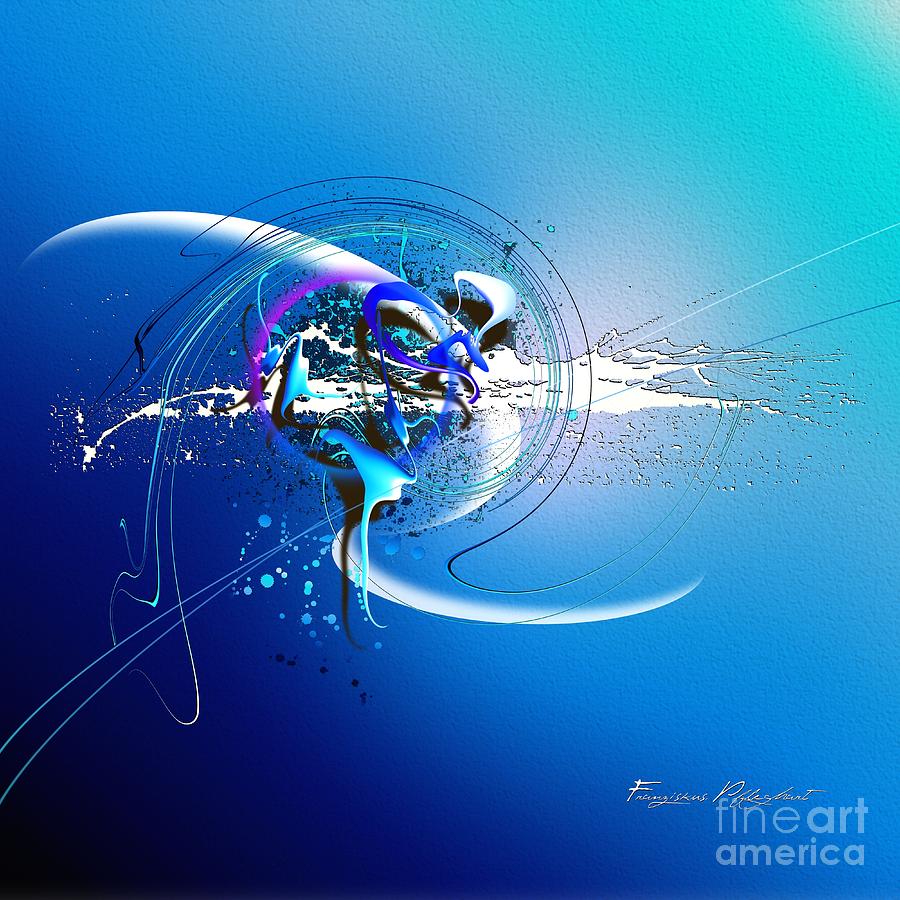 Abstract Digital Art - Blue Velvet by Franziskus Pfleghart