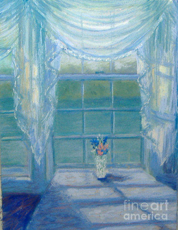 Curtain Pastel - Blue View by Claire Norris