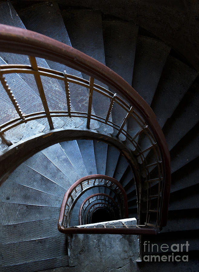 Blue vintage staircase Photograph by Jaroslaw Blaminsky