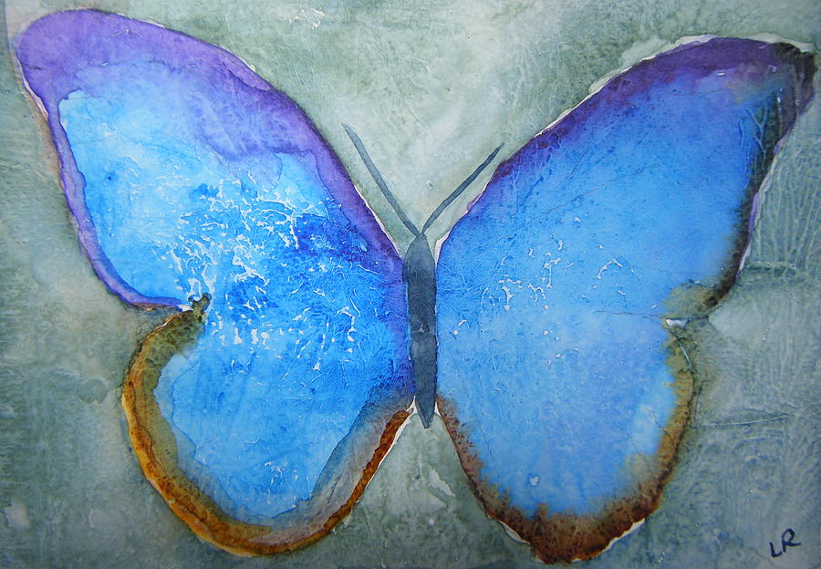 Blue-Violet Butterfly Painting by Louise Riedell - Fine Art America