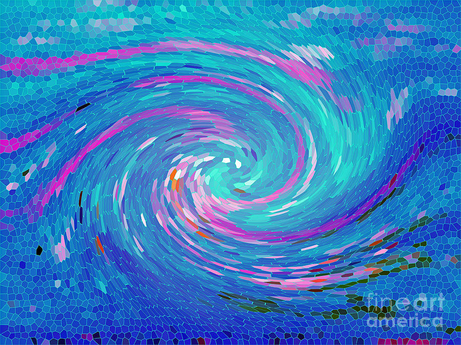Blue Vortex Abstract Painting by Saundra Myles