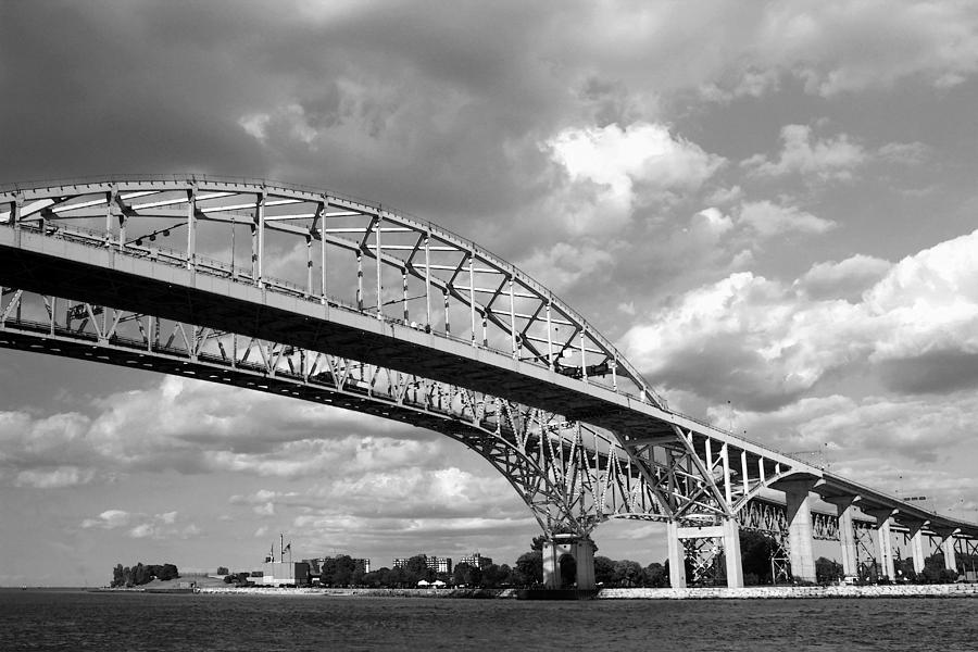 Blue Water Bridge Black and White Photograph by Mary Bedy