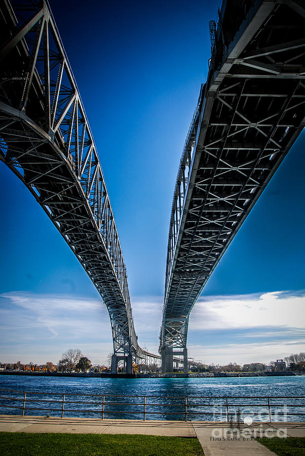 Blue Water Bridges Center Photograph by Ronald Grogan
