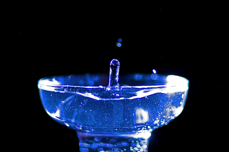Blue water drop action Photograph by Sven Brogren