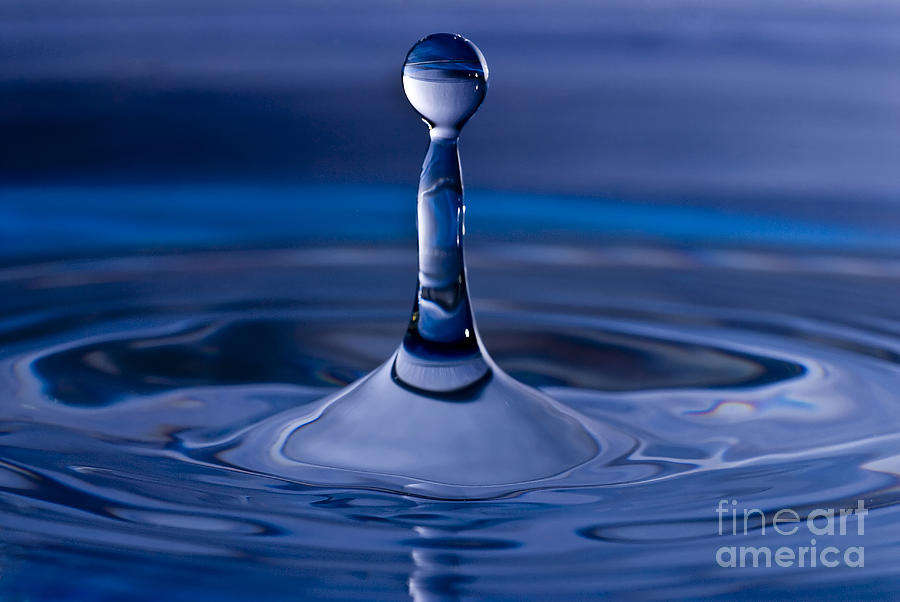 Blue Water Drop Photograph by Anthony Sacco