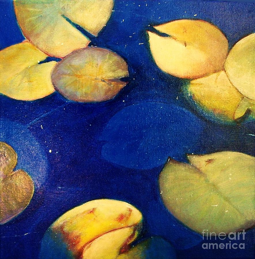 Blue Water Lillies Painting by Elizabeth  Bogard