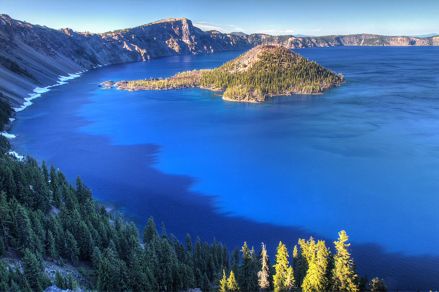 Blue water of Crater Lake Oregon Photograph by Pierre Leclerc Photography