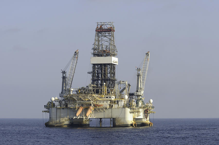 Blue Water Oil Rig Photograph by Bradford Martin