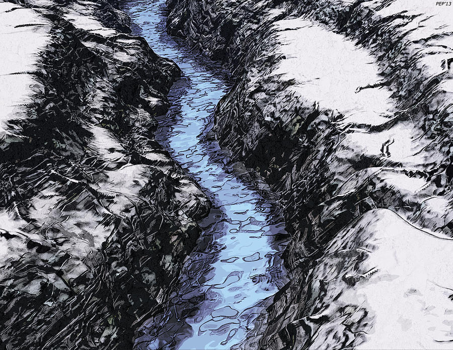 Blue Water On Ice Digital Art by Phil Perkins