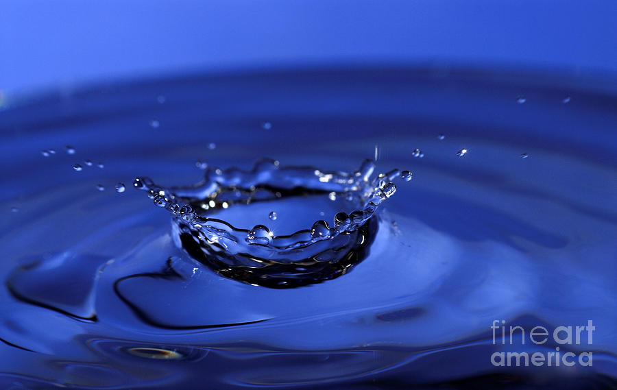 Blue Water Splash Photograph by Anthony Sacco