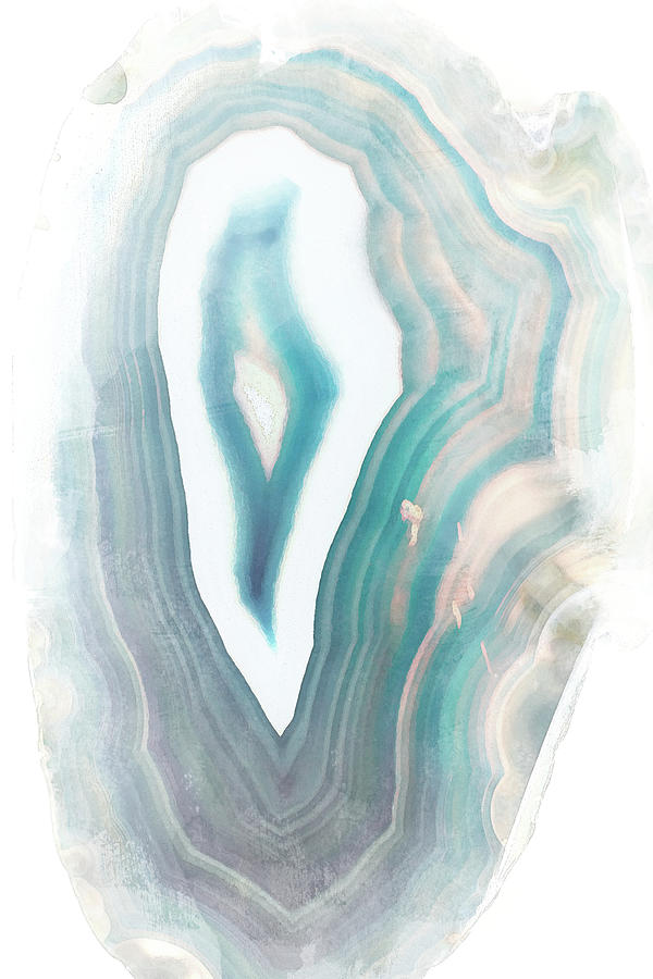 Abstract Photograph - Blue Watercolor Agate by Sundance B