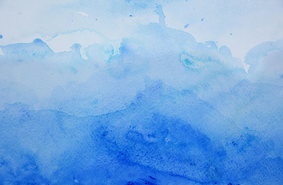 Blue watercolor background Drawing by Stellalevi