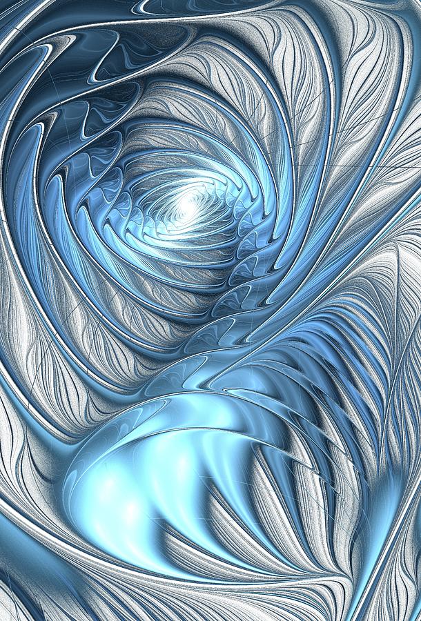 Abstract Digital Art - Blue Wave by Anastasiya Malakhova