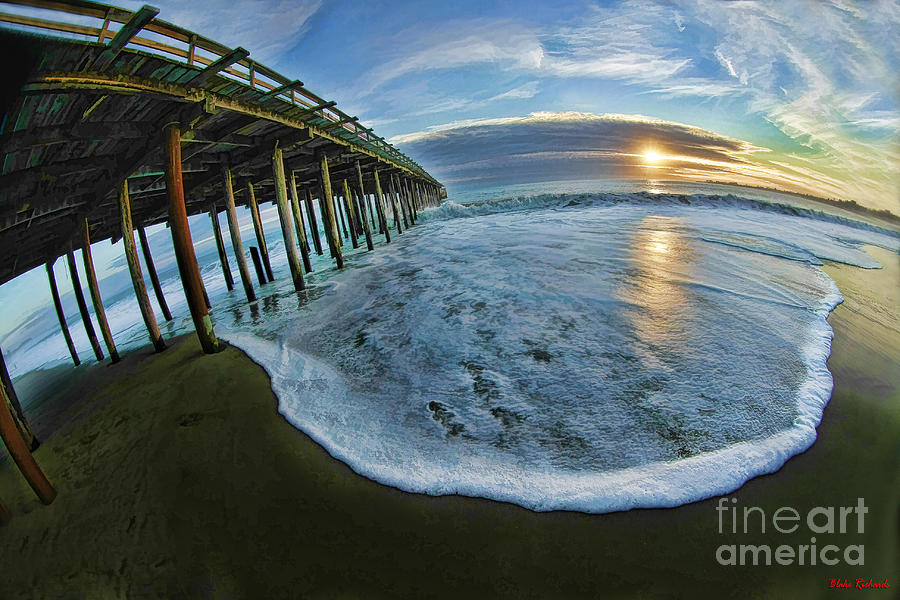 Blue Wave And Pier  Photograph by Blake Richards