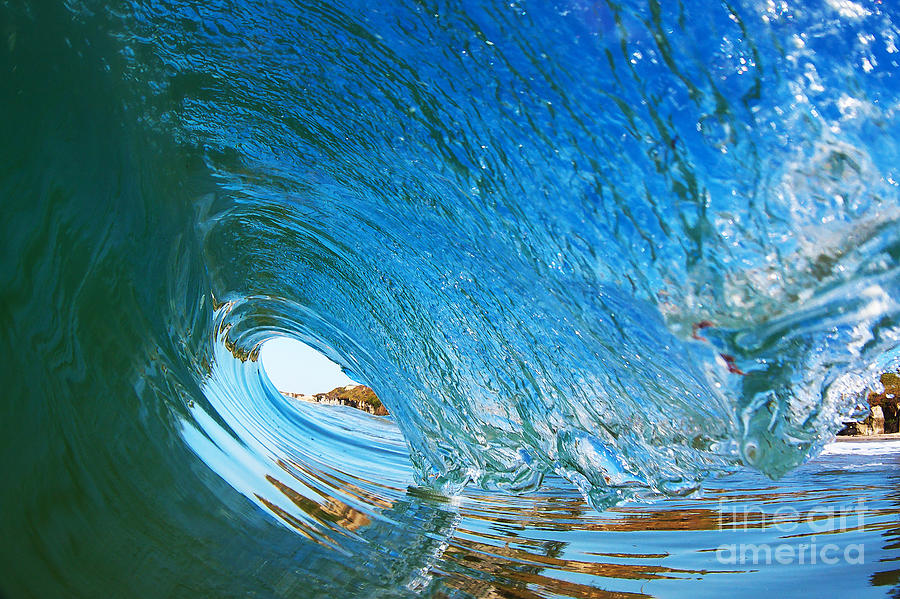 Blue Wave Curl Photograph by Paul Topp