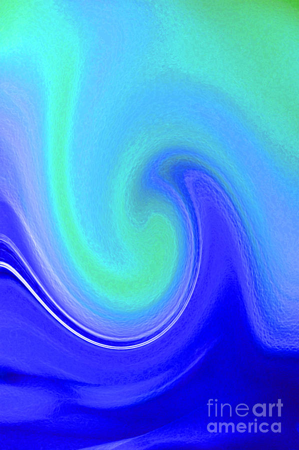Abstract Digital Art - Blue Wave by First Star Art