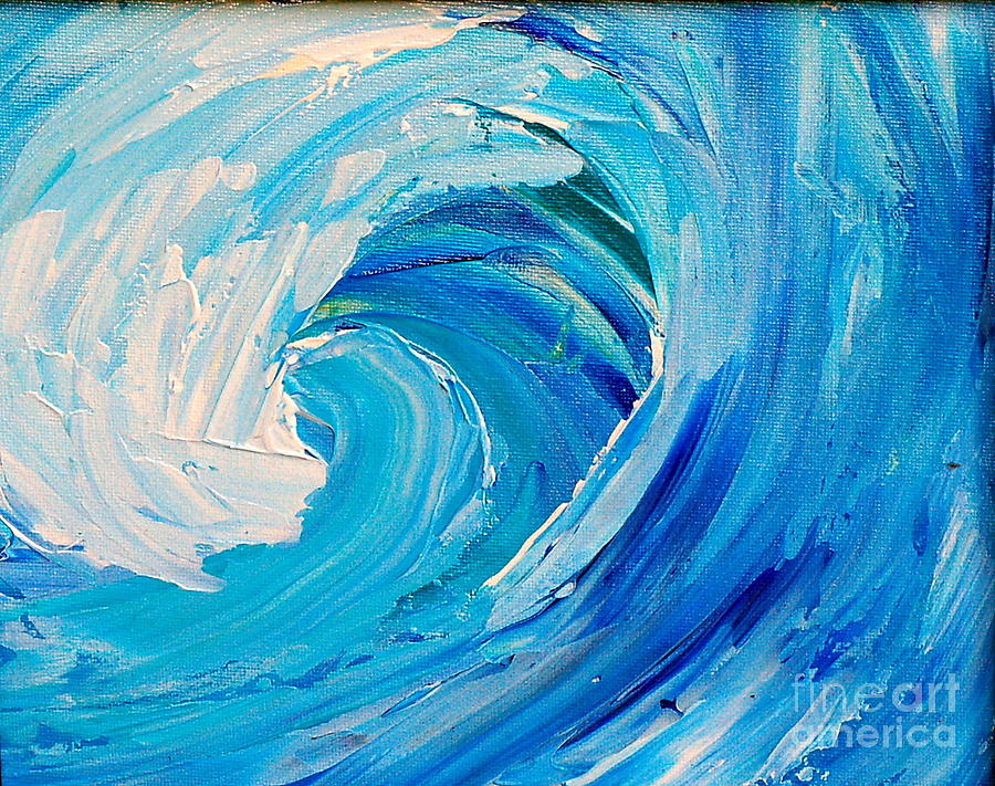 Blue Wave Painting by Teresa Wegrzyn
