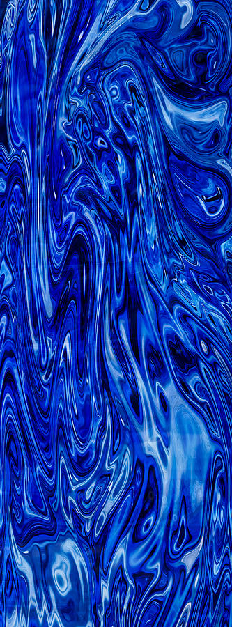 Abstract Painting - Blue Waves of Beauty by Omaste Witkowski