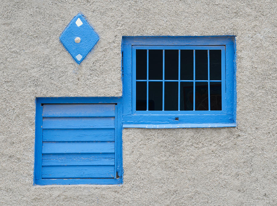 Blue Window Grey Wall. Photograph by Rob Huntley