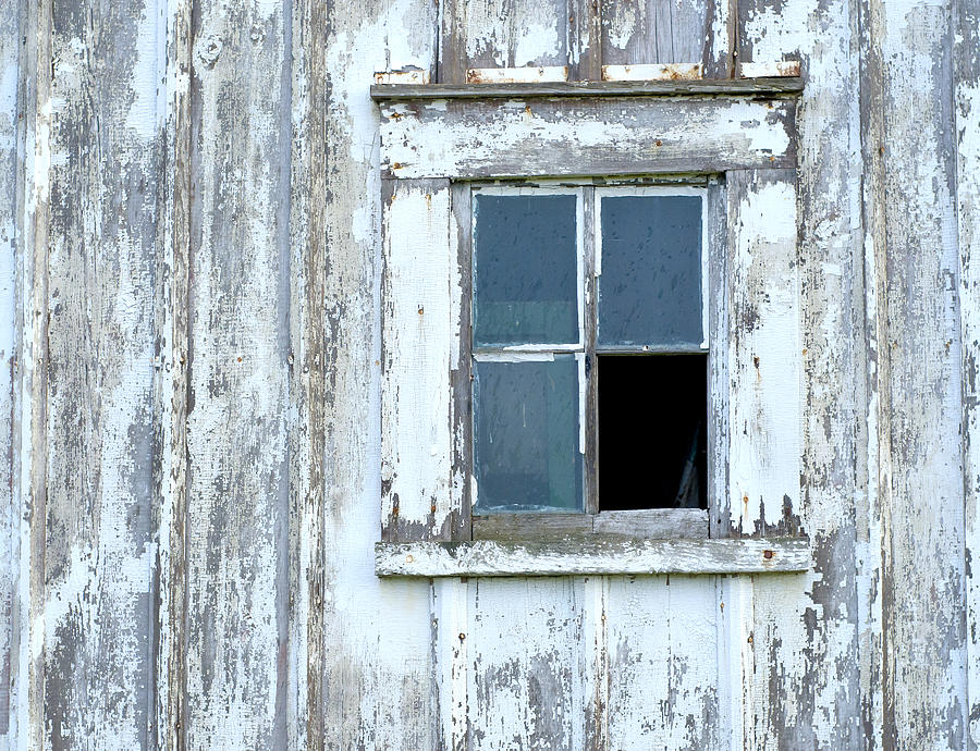 Blue Window in Weathered Wall Photograph by Lynn Hansen