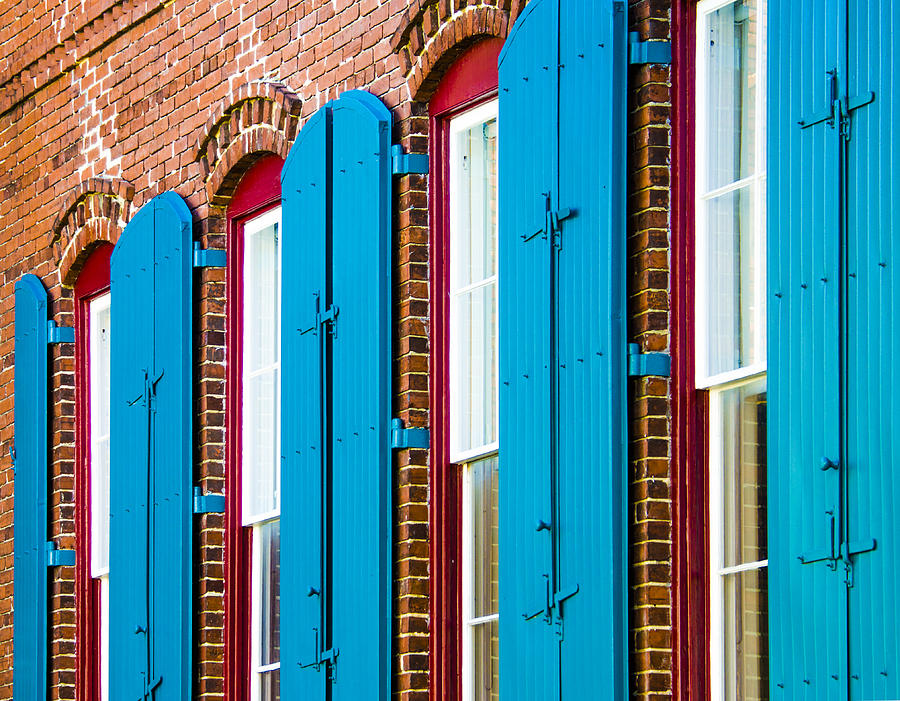 Architecture Photograph - Blue Windows by Carolyn Marshall