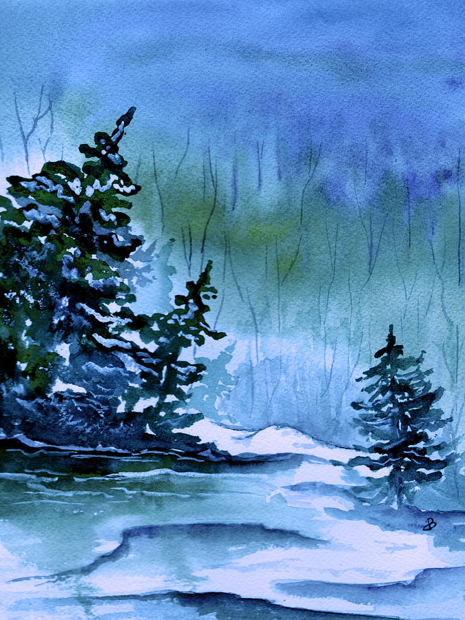 Blue Winter  Painting by Brenda Owen