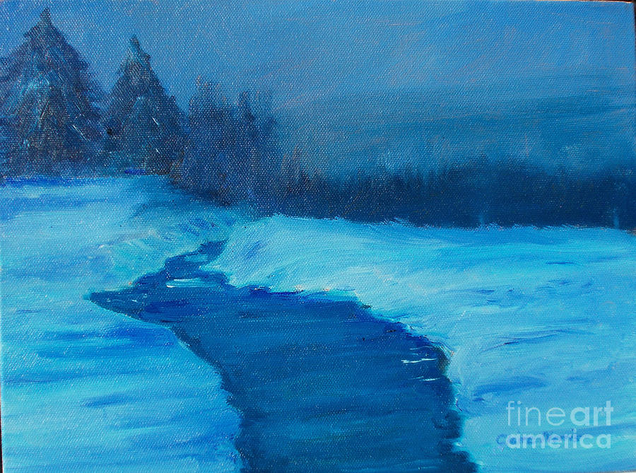 Winter Painting - Blue Winter by Claire Norris