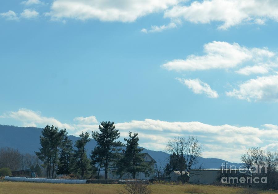 Mountain Photograph - Blue Wintery Skies Over Virginia Farm by Maria Urso