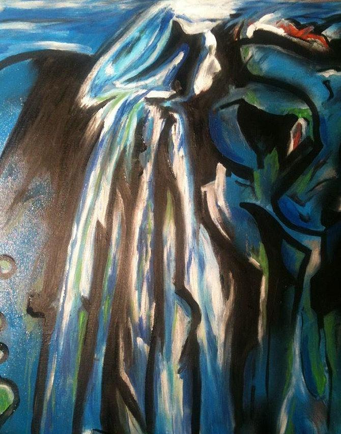 Blue Woman Painting by Thomas Falk