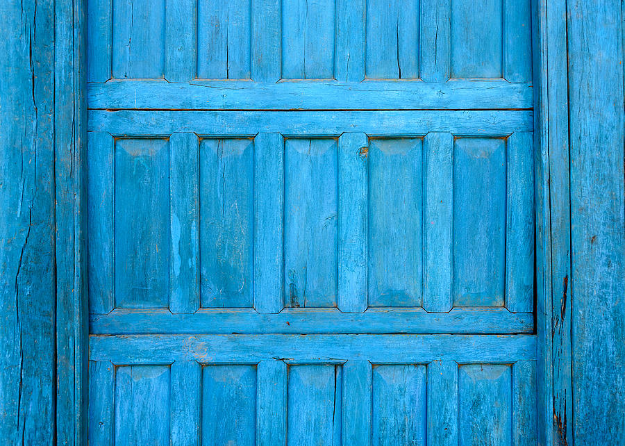 Blue wooden door detail Photograph by Dutourdumonde Photography